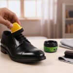 Black Shoe Polish Cream with Built-in Sponge Applicator (60 ML Approx) - Image 3