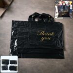 Black Thank You Printed Carry Bags Mix Size Set