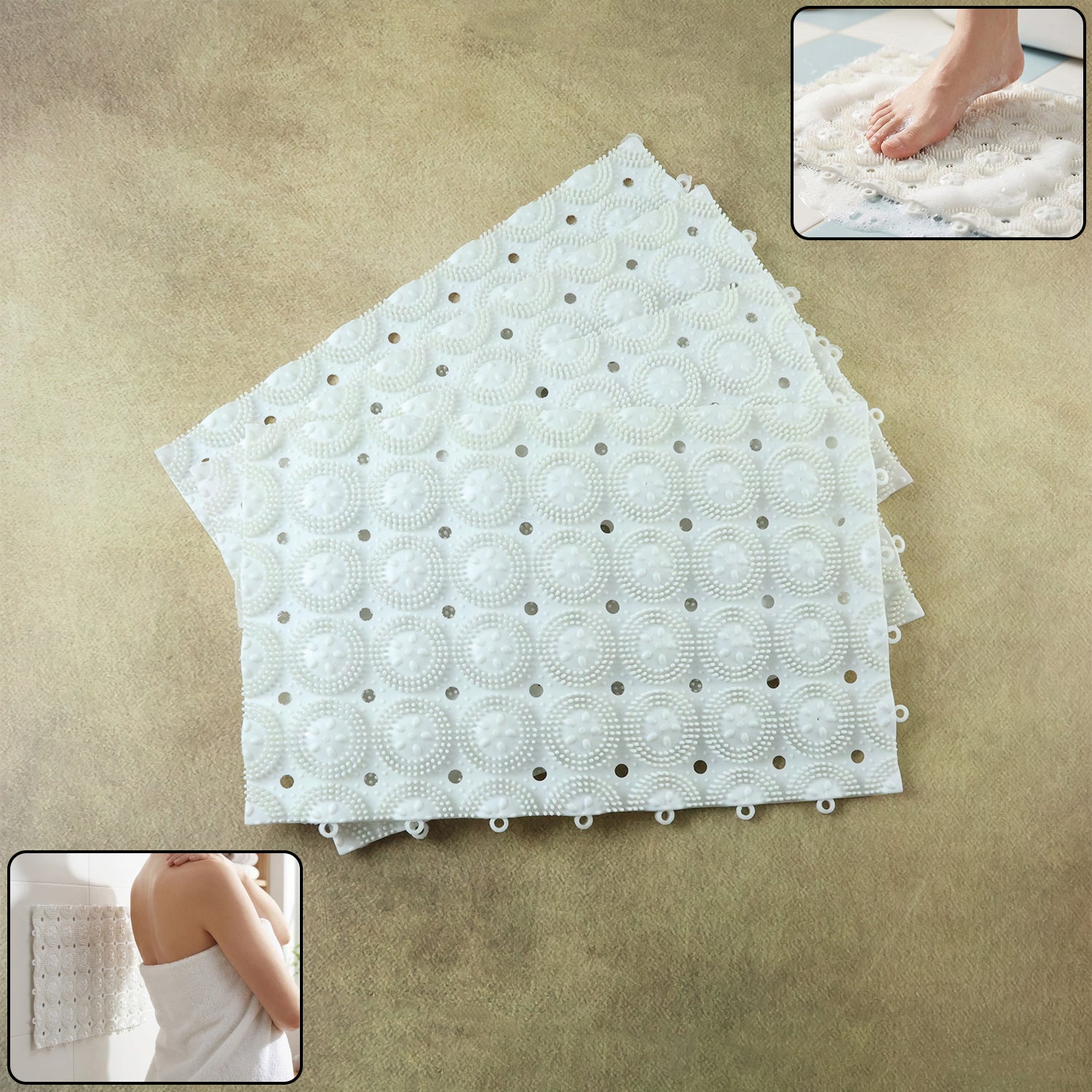Anti-Slip Bathroom Massage Mat with Suction Cups