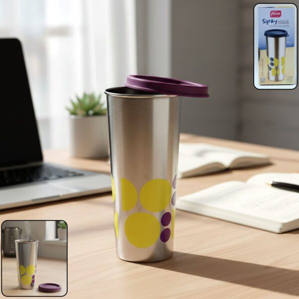 Supermom 600 ML Stainless Steel Printed Travel Tumbler