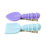 Cute Mini Spade & Leaf Shape Hair Clip Set (2 Pc) - Image 5