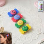Colorful Smiley Candy Design Decorative Hair Clip Set (4 Pc)