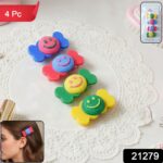 Colorful Smiley Candy Design Decorative Hair Clip Set (4 Pc) - Image 2