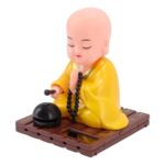 Yellow Solar Powered Sitting Buddha Statue (1 Pc / Medium) - Image 5