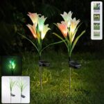 Solar Garden Flower Lights - (2Pc Set)