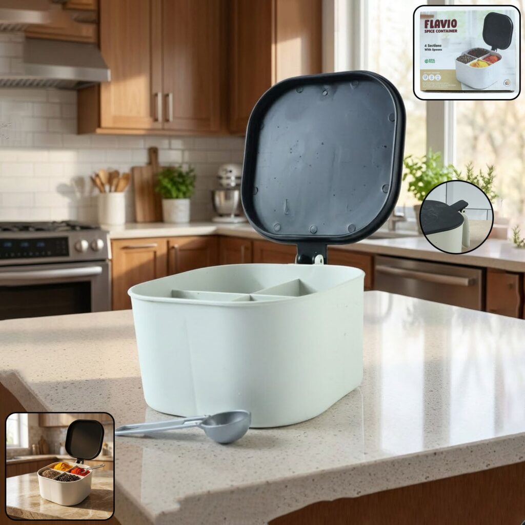 Fancy 4-section masala box for spices