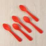 Food Plastic Spoon Set Table Spoon Tea Spoon Coffee Spoon  Heat Resistant 5 Pc - Image 4