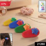 Colorful Star Design Decorative Hair Clip Set (4 Pc) - Image 2