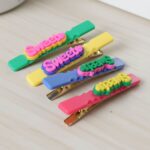 Sweet Text Decorative Hair Clip Set (4 Pc) - Image 7