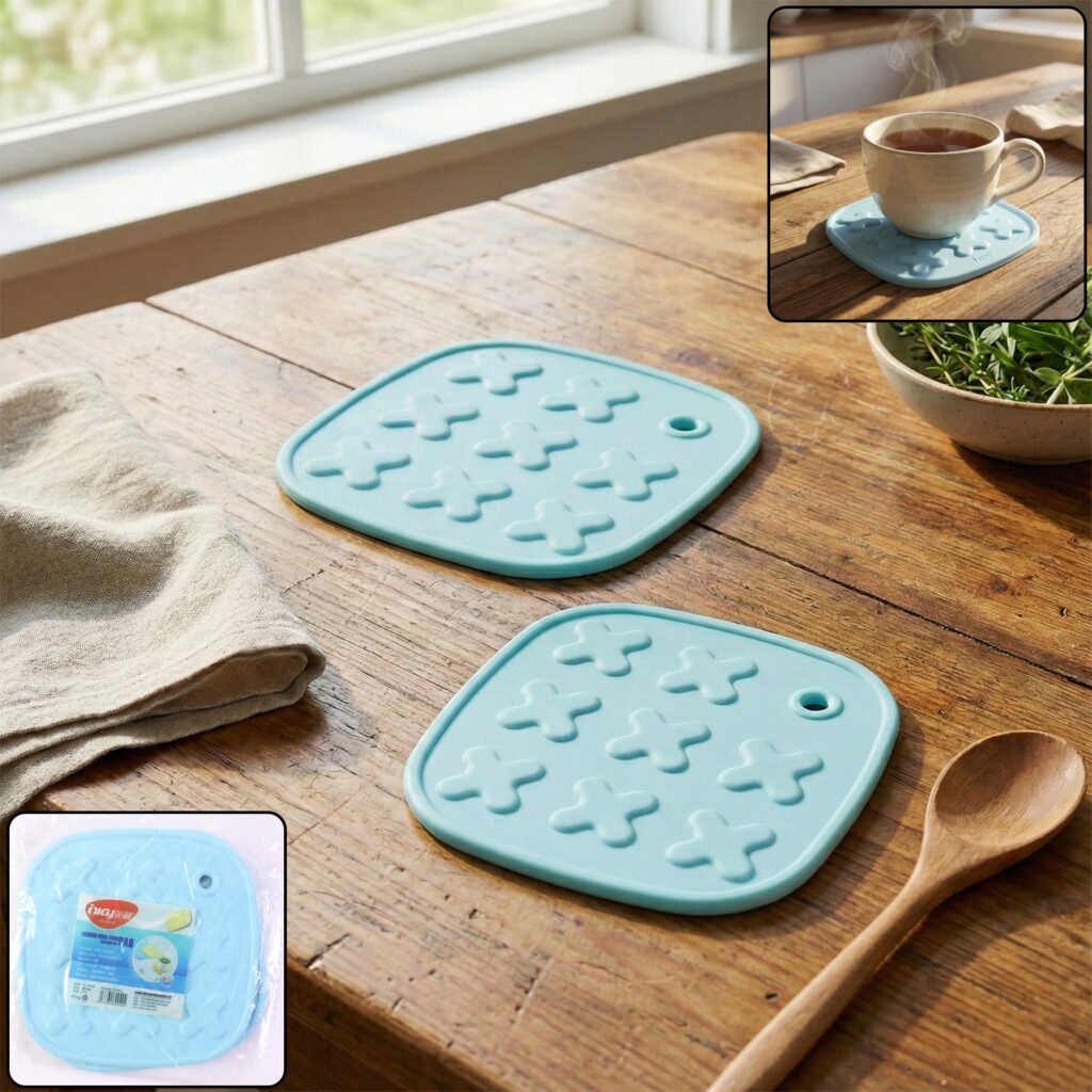 2 Piece Heat Resistant Multipurpose Cup Coaster and Hot Pot Pad Set