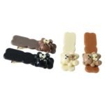 Cute Teddy Bear Decorative Snap Hair Clips Set (4 Pc) - Image 4