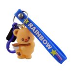 Cute Bear Cartoon Keychain with Rainbow Strap (1 Pc) - Image 4