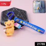 Cute Bear Cartoon Keychain with Rainbow Strap (1 Pc) - Image 2