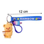 Cute Bear Cartoon Keychain with Rainbow Strap (1 Pc) - Image 6