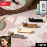 Cute Cartoon Bear Design Premium Fashion Hair Clips (4 Pc) - Image 2