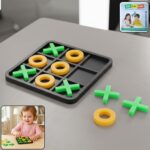 Classic Tic Tac Toe Board Game with X and O Pieces