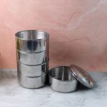5 Compartment Lunch Box (Stainless Steel): Round Tiffin, Leakproof (16x5") - Image 9