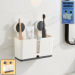 Wall Mounted 3 Compartment Toothbrush Holder for Bathroom