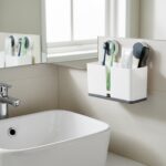 Wall Mounted 3 Compartment Toothbrush Holder with Adhesive Installation (1 Pc) - Image 3