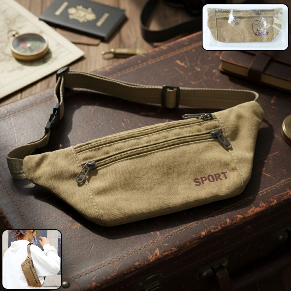 Multipurpose Canvas Waist Pouch Sling Bag