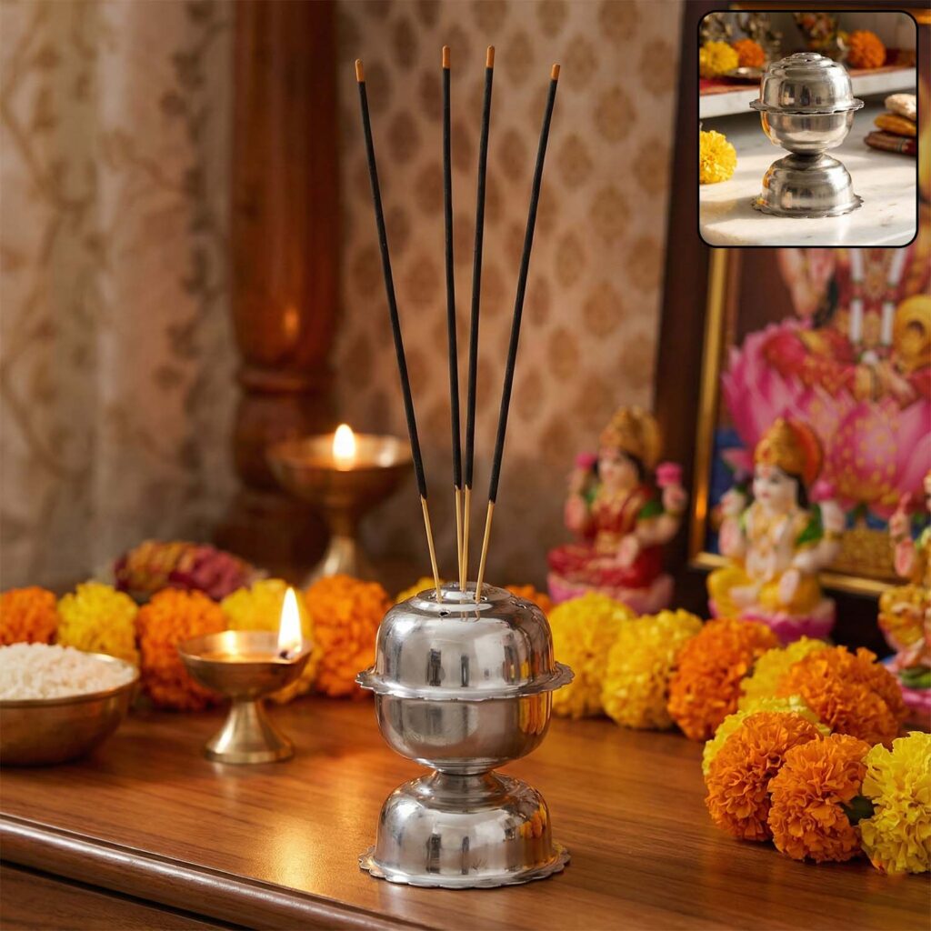 Stainless steel jasmine design agarbatti stand