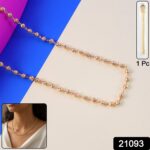 Elegant Gold-Tone Beaded Necklace Chain for Women (1 Pc) - Image 2