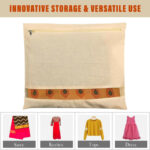 Zip Closure Saree Storage Bag (14.5x16.5 cm, Pack of 6) - Image 7