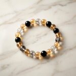 Elegant Dual-Tone Crystal Beaded Stretch Bracelet (1 Pc) - Image 3