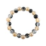 Elegant Dual-Tone Crystal Beaded Stretch Bracelet (1 Pc) - Image 5