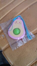 Cute Avocado-Shaped Mini Push Pop Keychain Toy with Strap (1 Pc) - Image 12