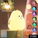 Cute Pear Shape Silicone Night Lamp With Multi Color Changing Mode (1 Pc) - Image 2