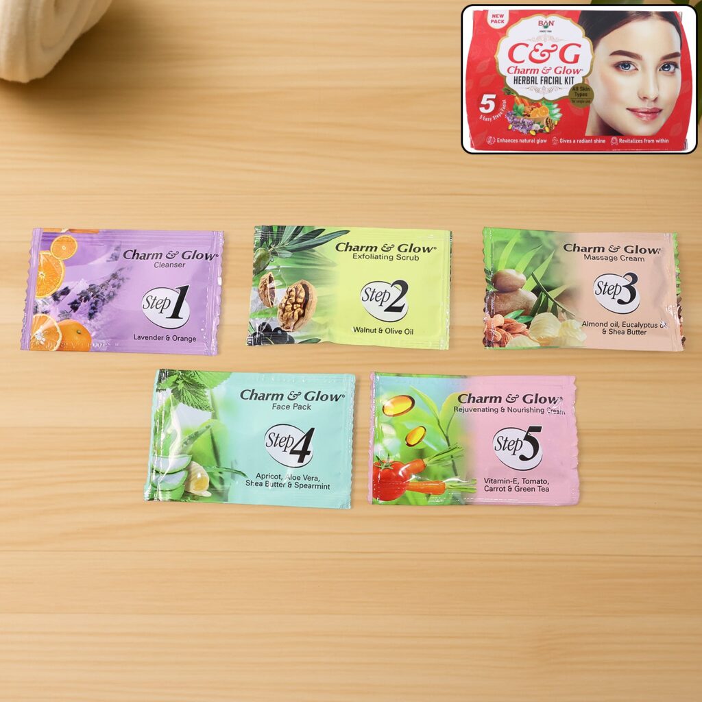 Charm and Glow 5-Step Herbal Facial Kit