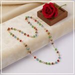 Multicolour Crystal Beaded Necklace with Gold-Tone Links (1Pc) - Image 3