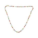 Multicolour Crystal Beaded Necklace with Gold-Tone Links (1Pc) - Image 5