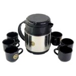 Tea and Coffee Thermos Flask and 6 Ceramic Cups (1 Set) - Image 6