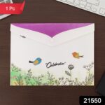 Mix Design A4 Printed Document Folder with Decorative Button Closure (1 Pc) - Image 2