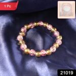 Elegant Dual-Tone Crystal Beaded Stretch Bracelet (1 Pc) - Image 2