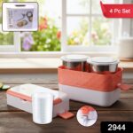 Electric Heated Lunch Box with Stainless Steel Inner Containers (1 Set) - Image 2