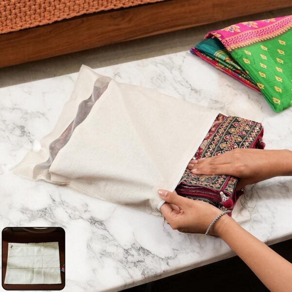 Zip Closure Saree Storage Bag