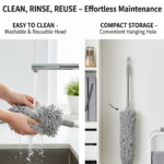 Microfiber Dusters for Cleaning, Telescoping Feather Duster with 100 inches Extendable Handle Pole, Dusting Cleaning Tools for Cleaning High Ceiling, Ceiling Fan, Blinds, Cobwebs, Furniture, Cars - Image 4