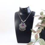 Elegant Traditional Oxidised Temple Motif Long Necklace (1 Pc) - Image 7