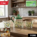 Elegant Glass Tea Pot with Matching Cups Set (1 Set) - Image 2