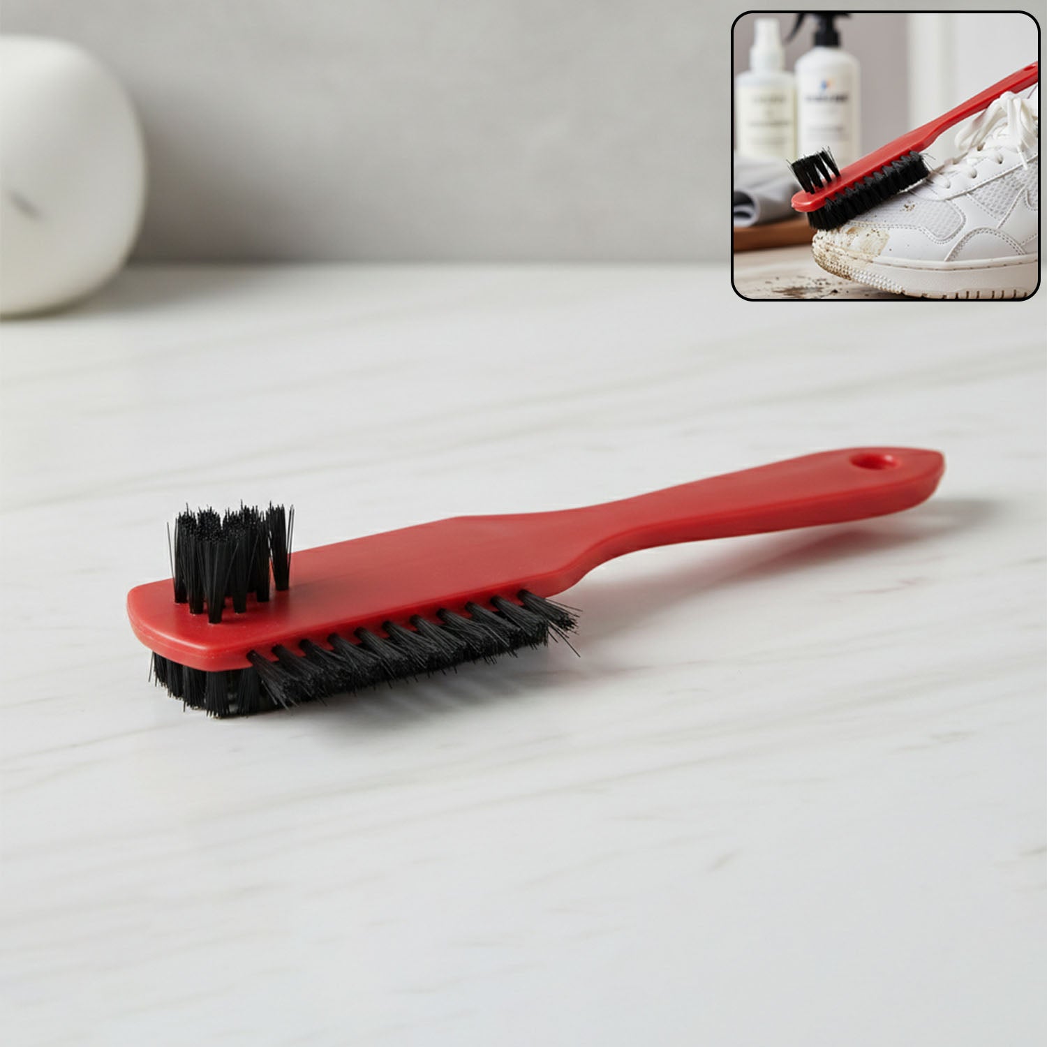 Multipurpose dual-sided shoe cleaning brush