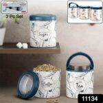 Multipurpose Plastic Tea Coffee Sugar Storage Container (3 Pc Set) - Image 2