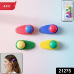 Decorative Snap Hair Clip Set (4 Pc) - Image 2