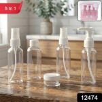 5-in-1 Refillable Travel Cosmetic Bottle Set - Image 2