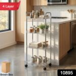 4 Layer Multipurpose Storage Trolley with Wheels - Image 2