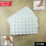 Anti-Slip Bathroom Massage Mat with Suction Cups (33 × 21 cm / 4 Pc) - Image 2