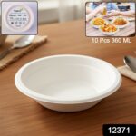 Vegnar Disposable Food Serving Bowl Set of 10 Pieces 360 ML Capacity - Image 2