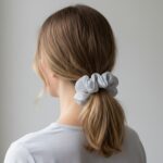 Dual-Tone Satin & Mesh Fabric Hair Scrunchie (1 Pc) - Image 4